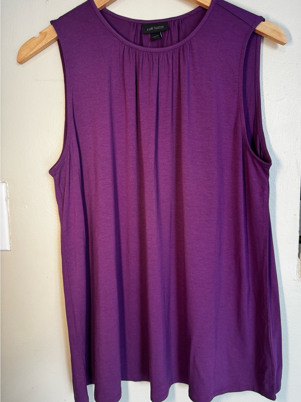 J. Jill Purple Sleeveless Gathered Neck Tank